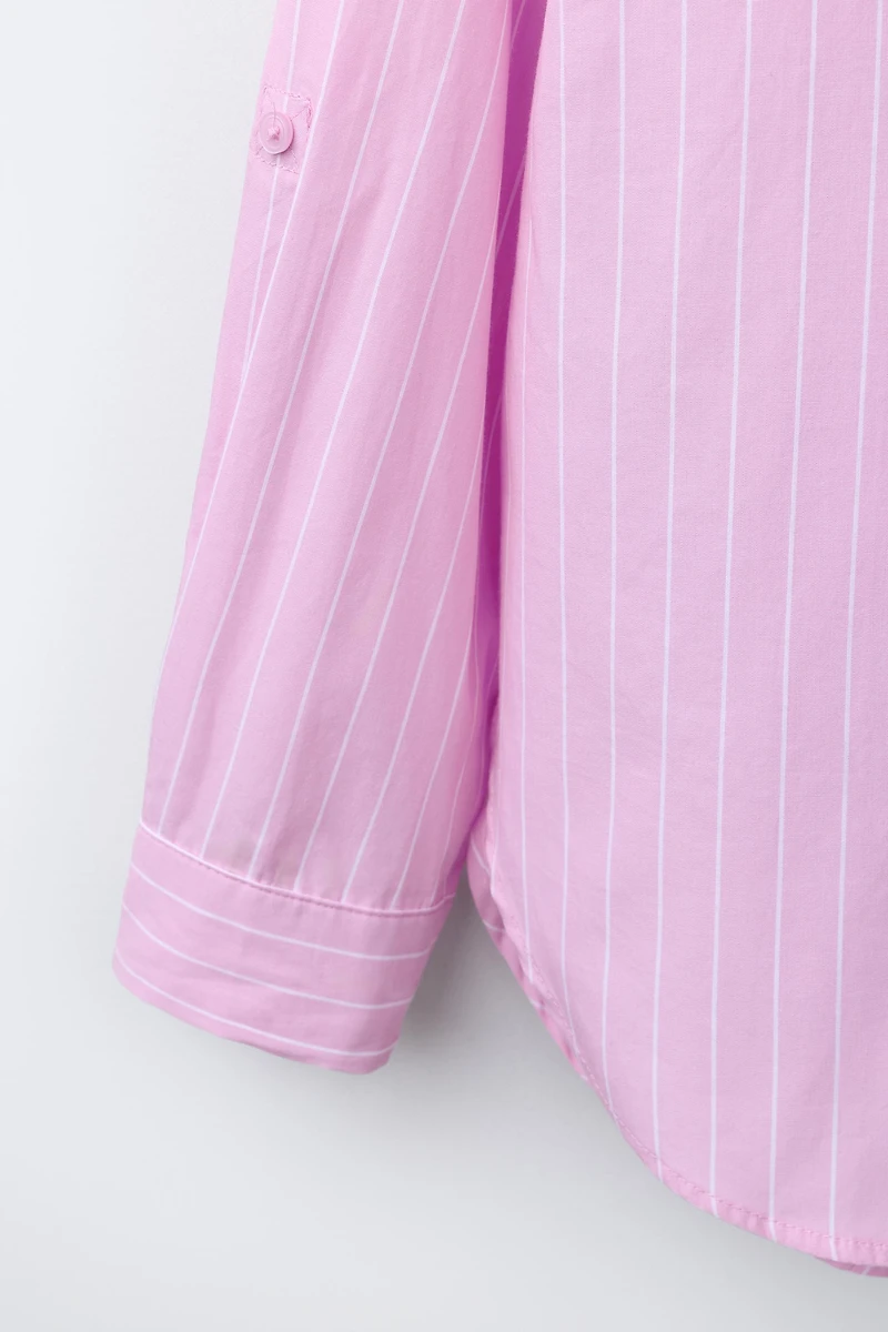 STRIPED POPLIN SHIRT AND RIB T-SHIRT PACK
