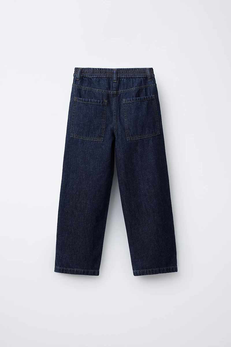 CONTRAST RELAXED BAGGY JEANS