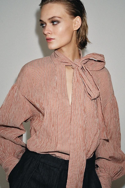 ZW COLLECTION STRIPED TIE SHIRT