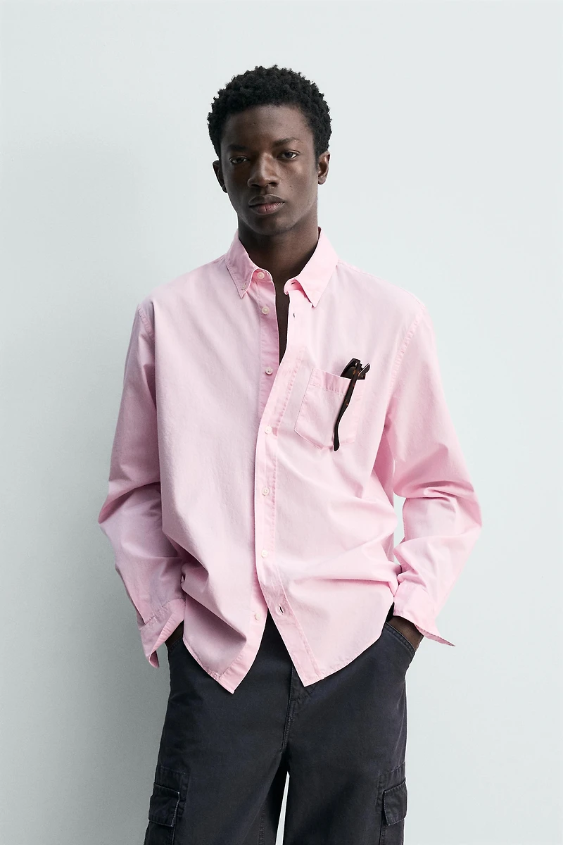 REGULAR FIT COTTON TWILL SHIRT