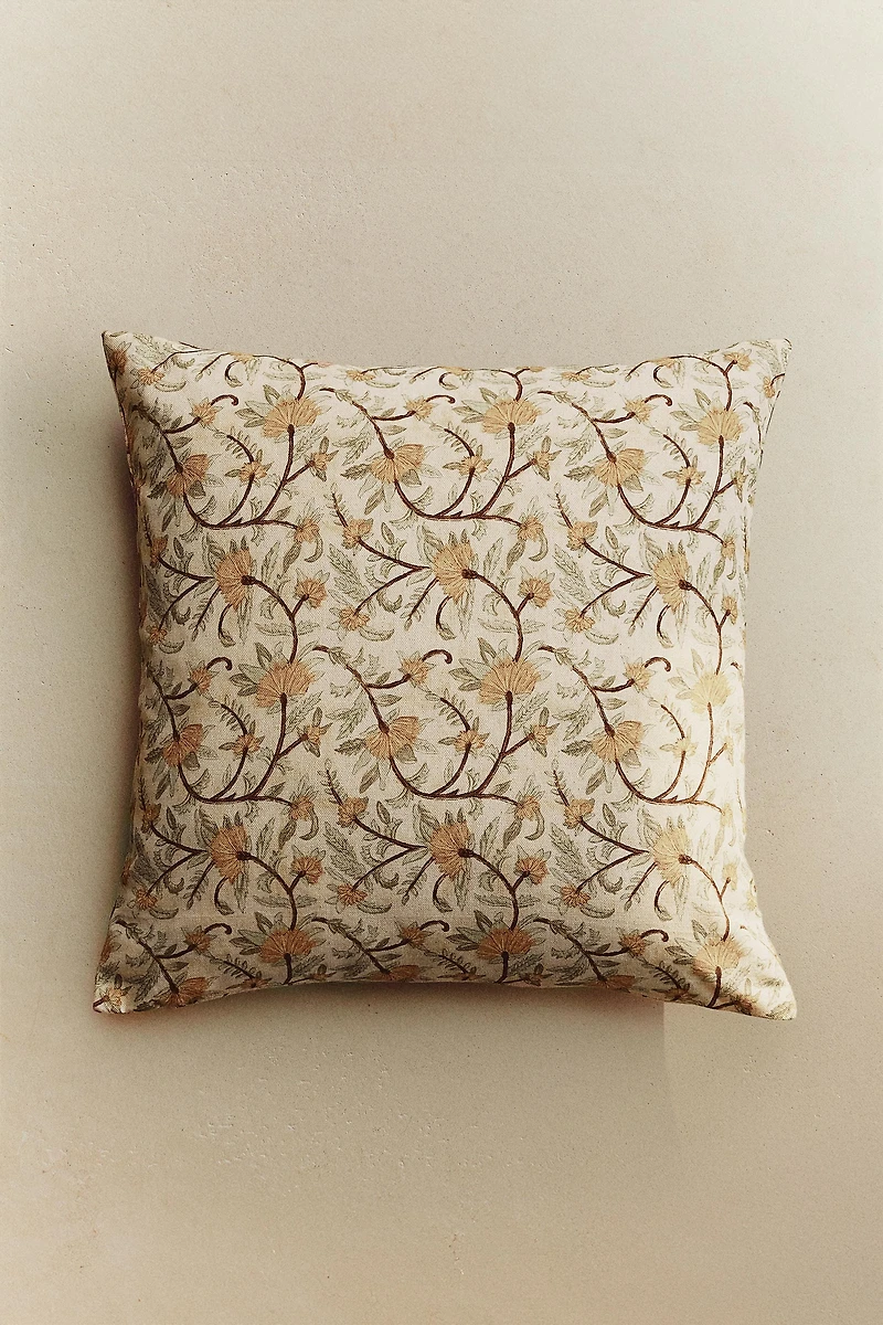 HOUSSE DE COUSSIN FLEURS