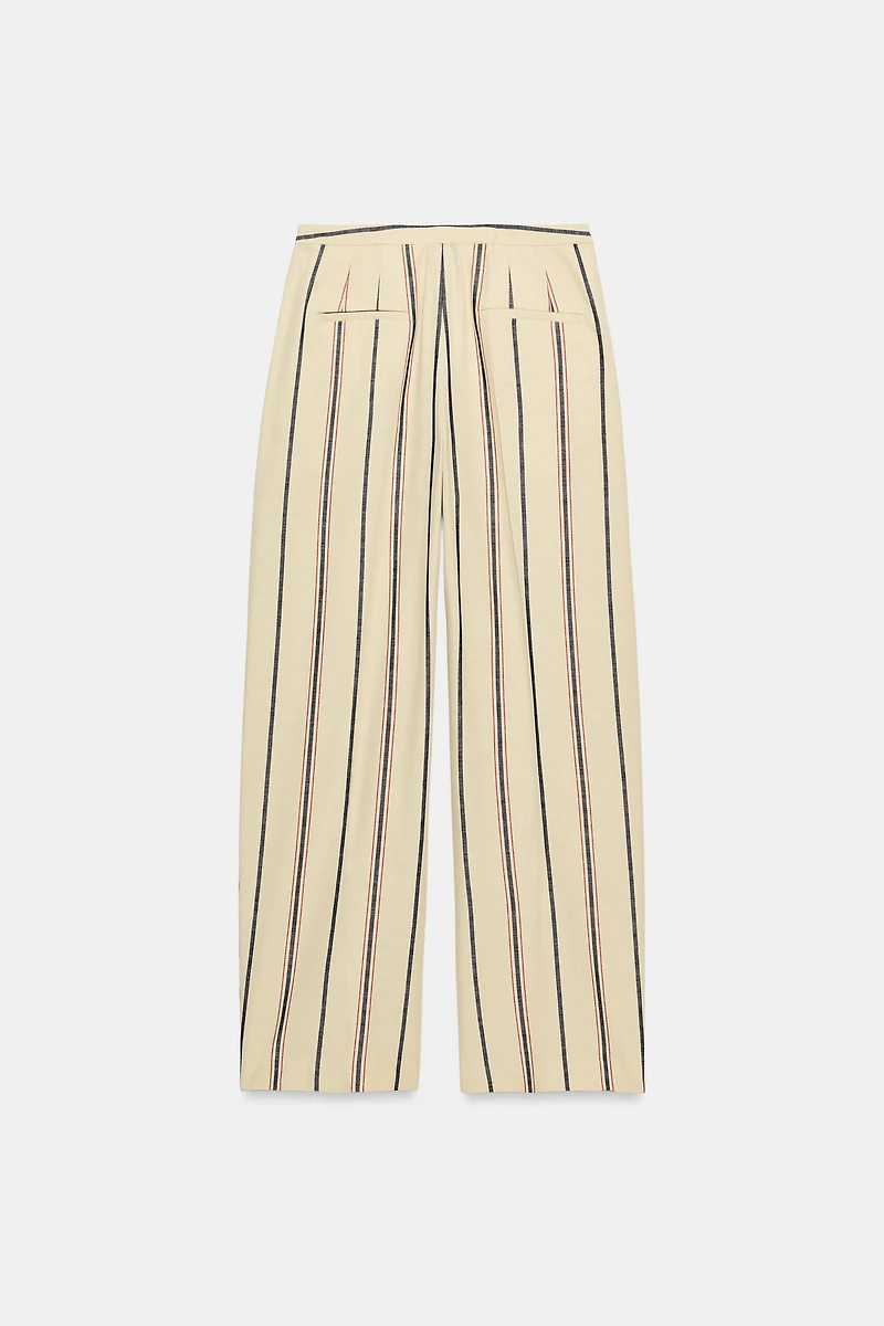 ZW COLLECTION STRIPED PLEATED TROUSERS
