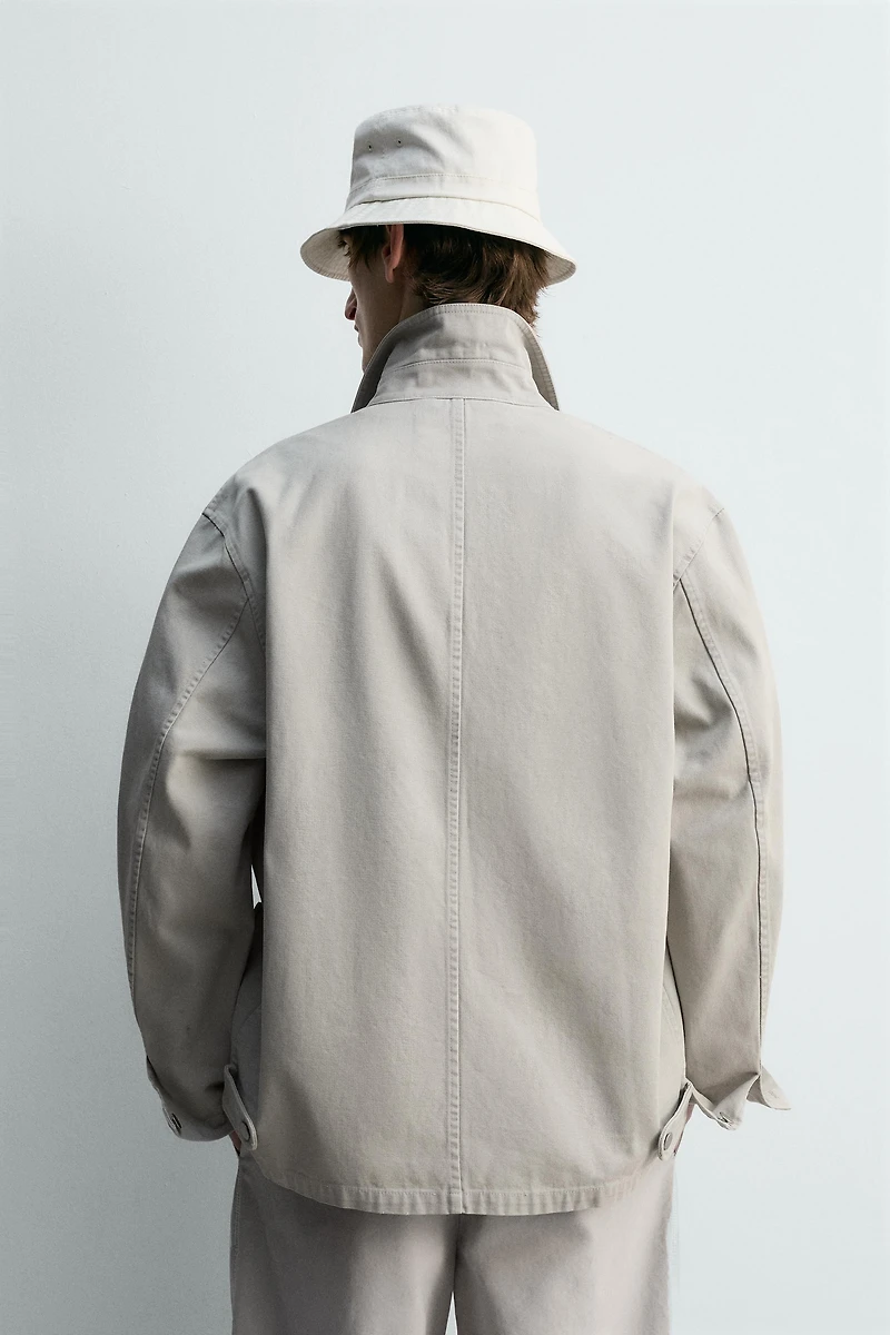 BLOUSON RELAXED FIT EFFET DÉLAVÉ AVEC POCHES
