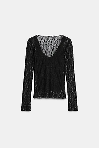 LACE EFFECT DOUBLE TOP