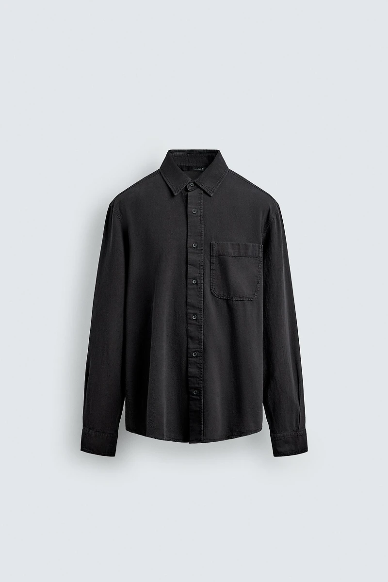 WASHED COTTON LINEN SHIRT