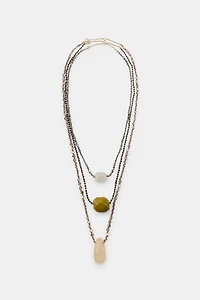 THREE-PACK OF BEADED STONE NECKLACES