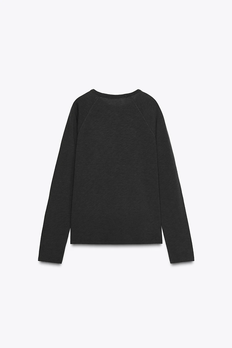 COTTON RAGLAN SLEEVE T-SHIRT