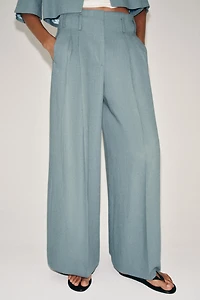 ZW COLLECTION LINEN PLEATED PANTS
