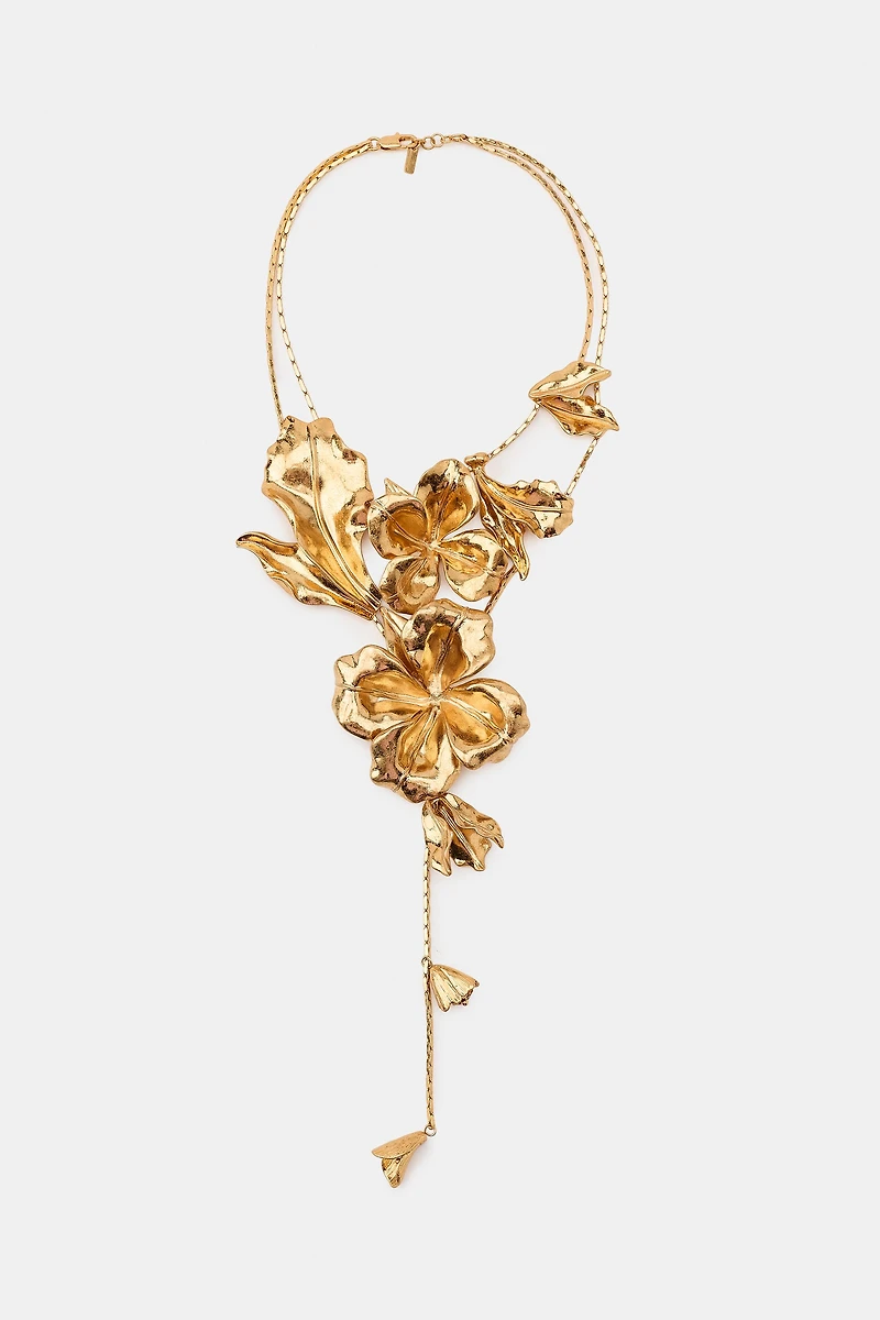 DOUBLE METAL FLOWER NECKLACE