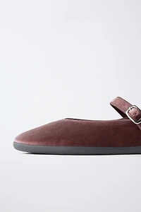VELVET BALLET FLATS