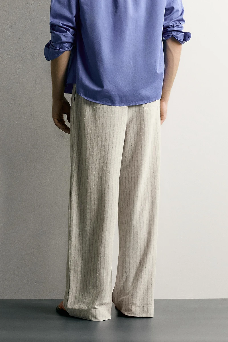 STRIPED RELAXED FIT PANTS