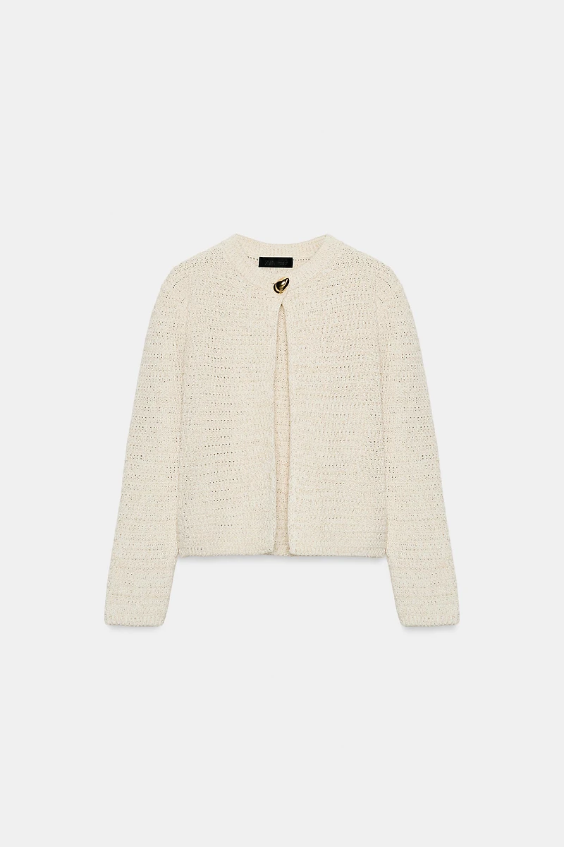 METALLIC THREAD CARDIGAN