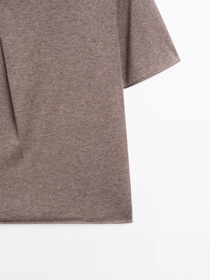 T-shirt manches courtes fermeture asymétrique