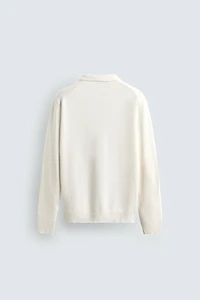 COTTON LINEN BLEND KNIT POLO SHIRT