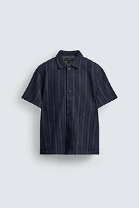 RELAXED FIT STRIPED JACQUARD SHIRT