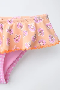 2-6 YEARS/ TWO-PACK CHECK AND FLORAL SWIM BOTTOMS