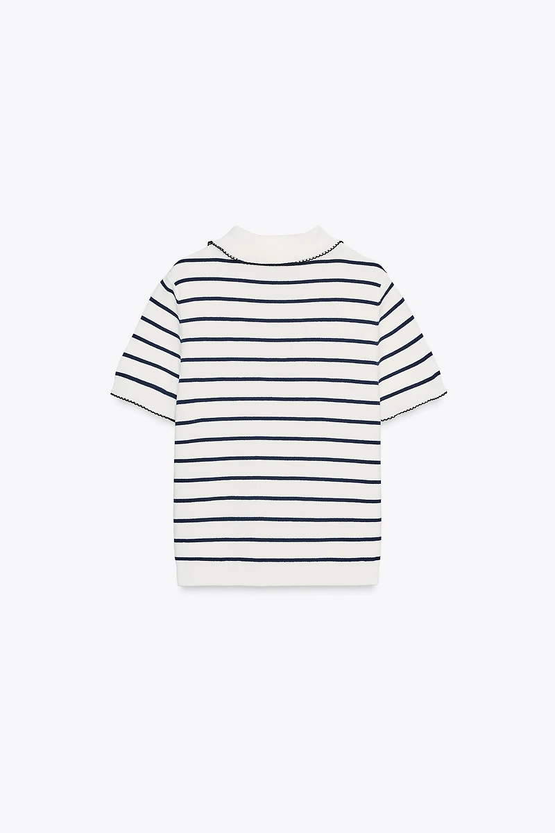 CONTRAST PIPING SHORT SLEEVE JUMPER