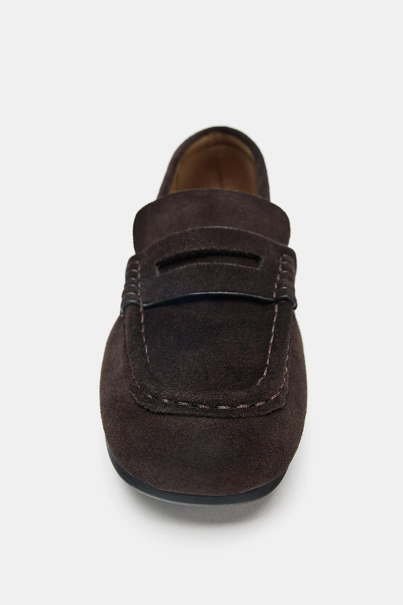 SPLIT LEATHER LOAFERS