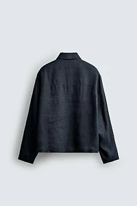 100% LINEN REGULAR FIT OVERSHIRT
