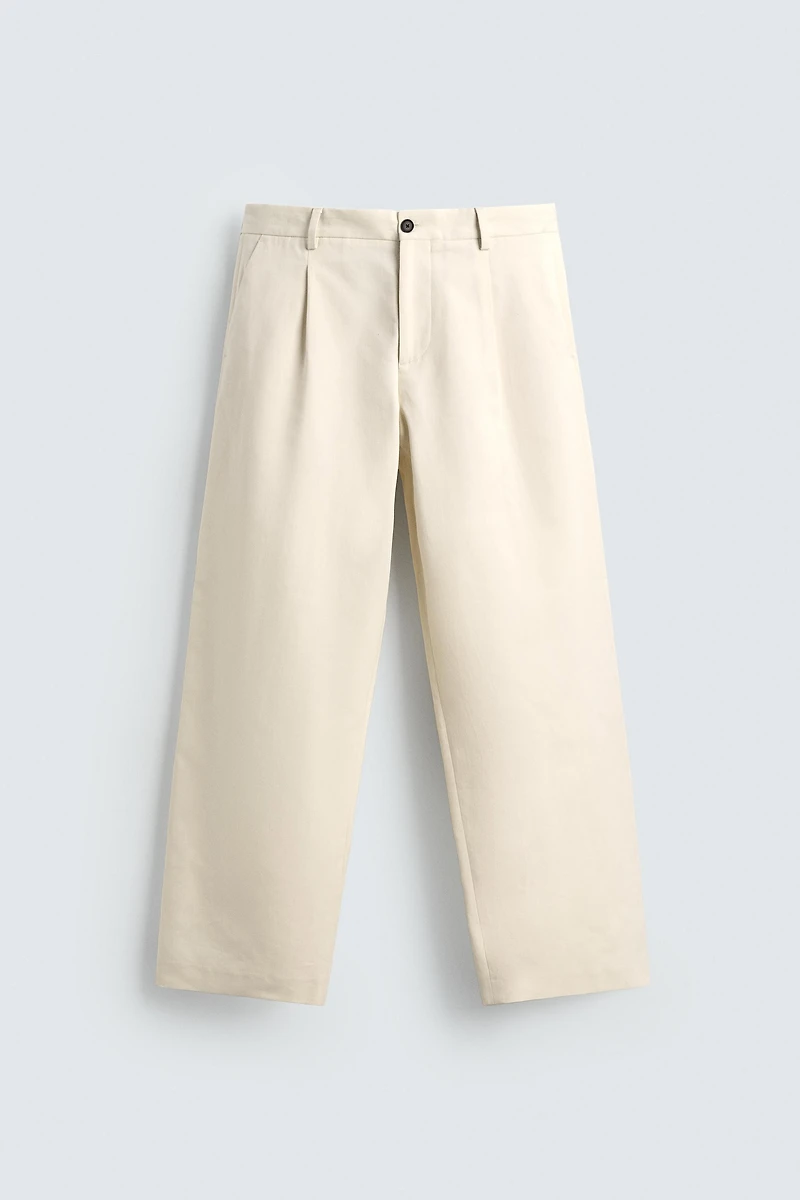 PANTALON STRAIGHT FIT À PLIS