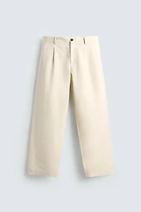 PANTALON STRAIGHT FIT À PLIS
