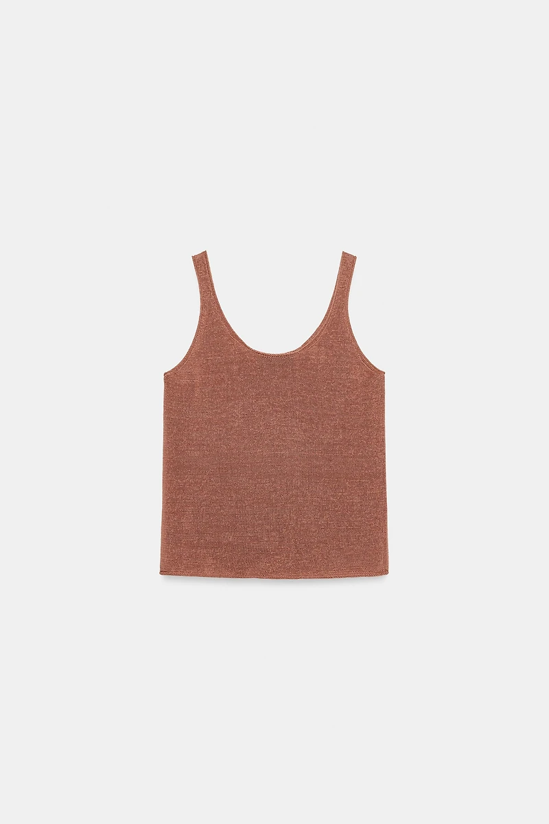 TOP EN MAILLE À BRETELLES