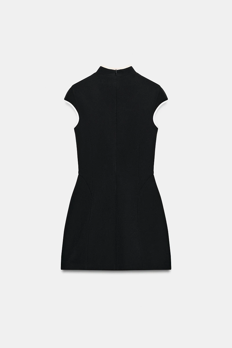 CONTRAST PIPING MINI DRESS
