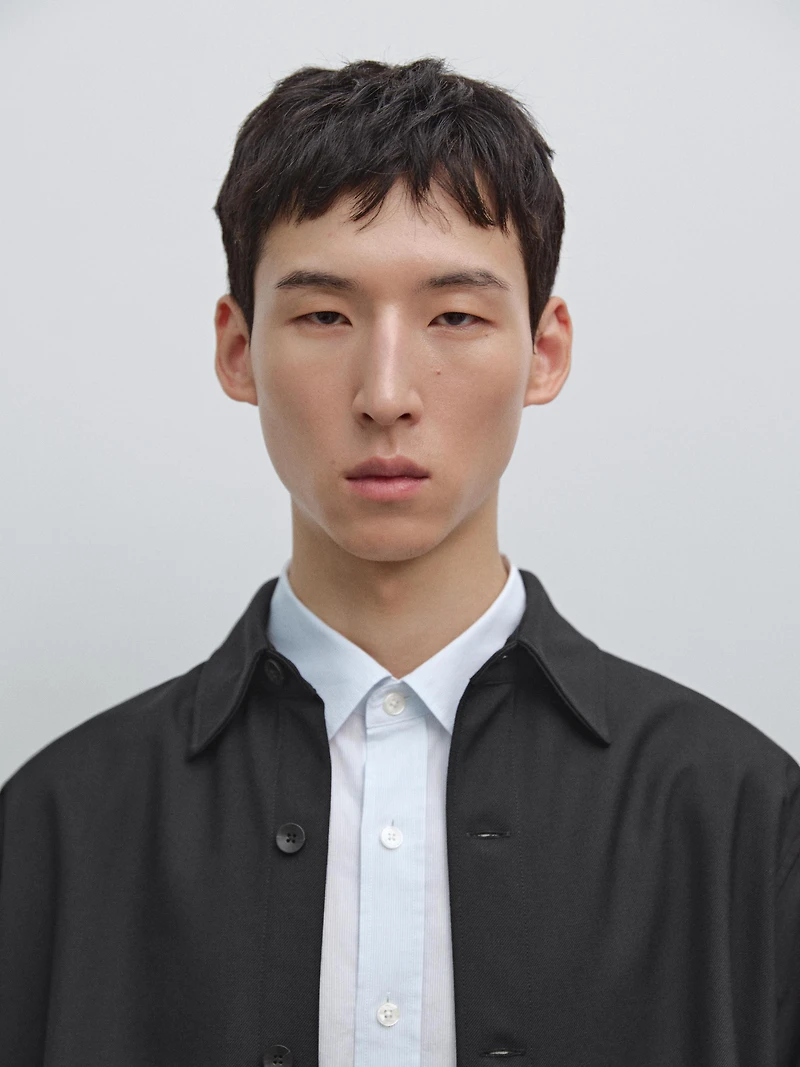 Wool blend overshirt with pockets