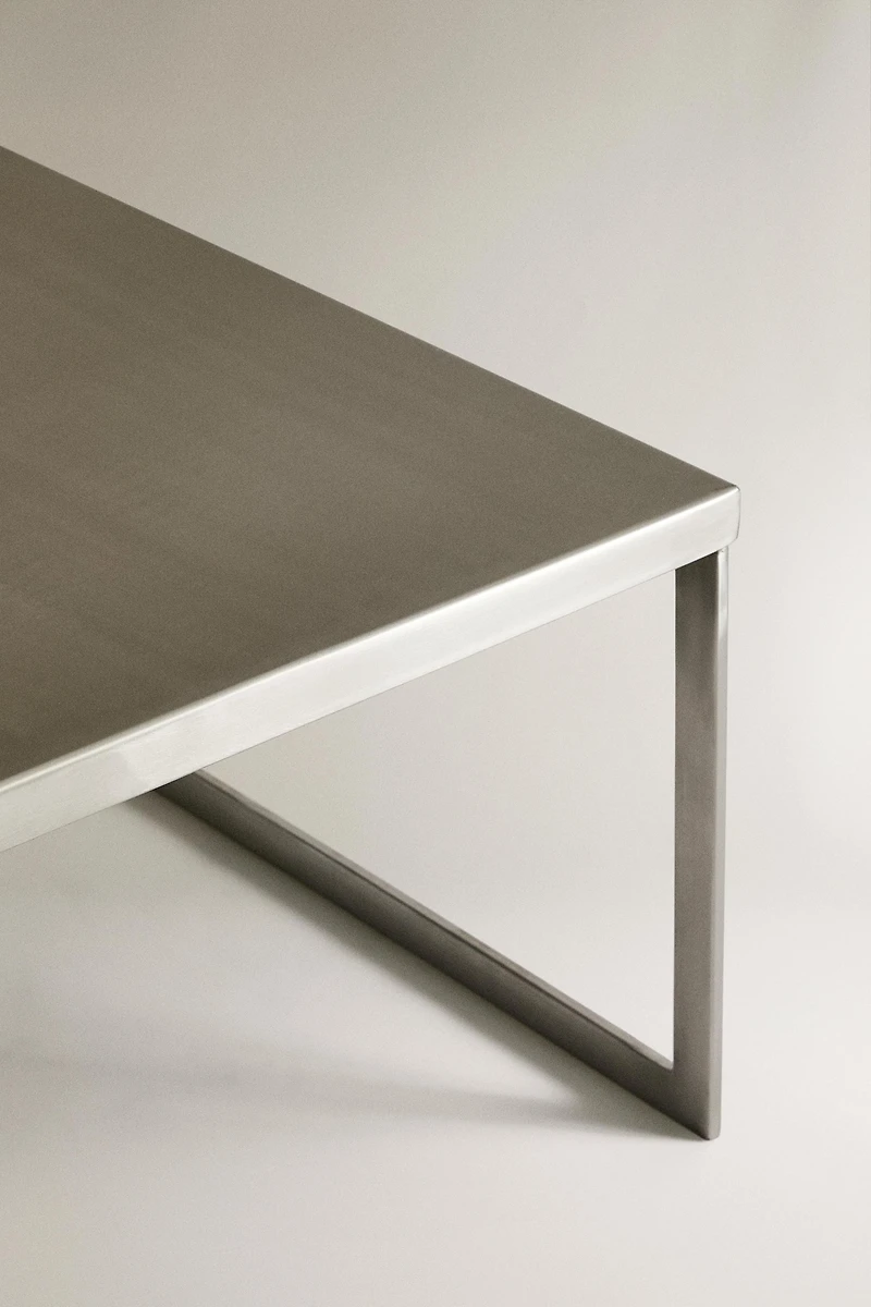 SQUARE STAINLESS STEEL SIDE TABLE