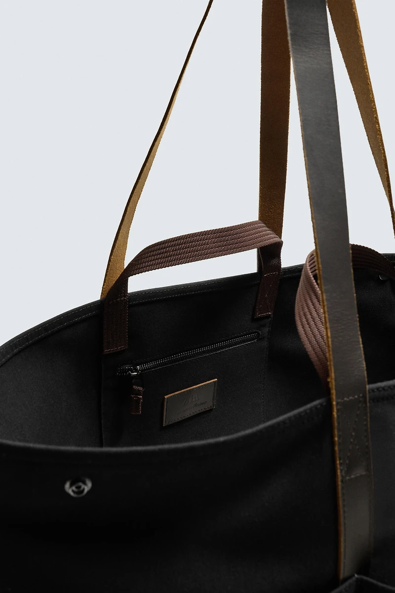 SAC SHOPPER AVEC DÉTAILS EN CUIR AARON LEVINE X ZARA