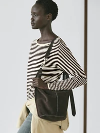 Striped long sleeve knit sweater