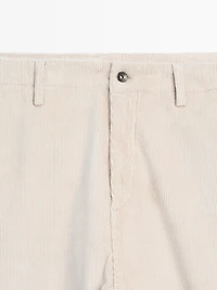 Relaxed fit corduroy denim-effect trousers