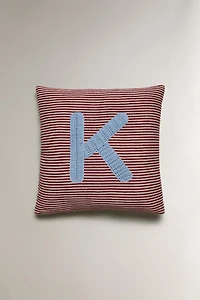 KIDS' EMBROIDERED LETTER K CUSHION