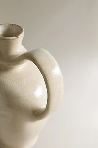 STONEWARE CRUET WITH HANDLE