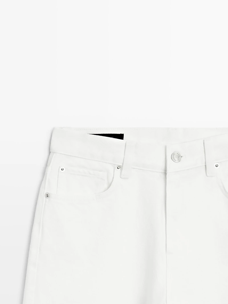 Mid-rise cropped wide-leg jeans