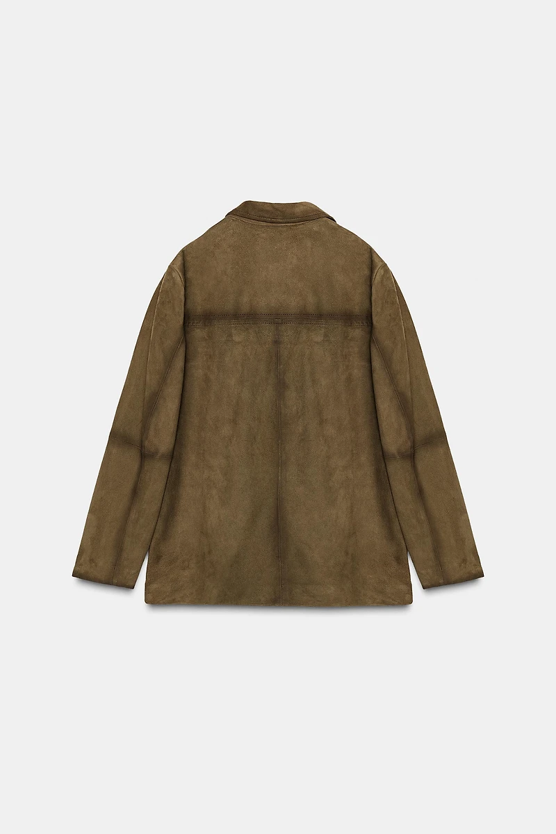 100% SUEDE OVERSIZED BLAZER ZW COLLECTION LIMITED EDITION