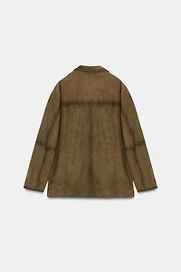 100% SUEDE OVERSIZED BLAZER ZW COLLECTION LIMITED EDITION