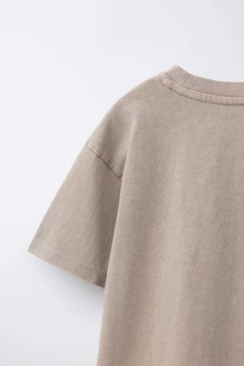 PLAIN GARMENT DYED T-SHIRT AND SHORTS SET