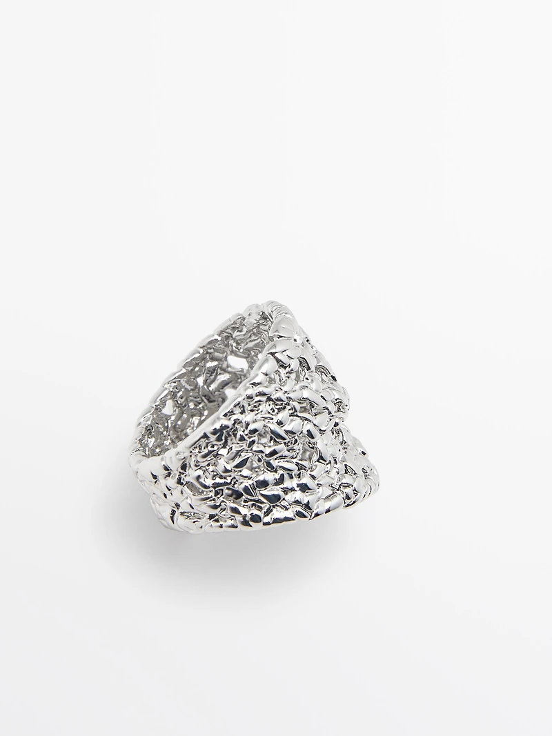 Bague large tressée