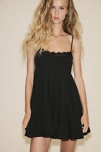 LACE CHIFFON SHORT DRESS
