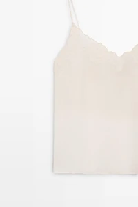 Flowing camisole top with embroidered detail