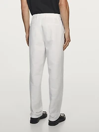 Pantalon tapered fit lin