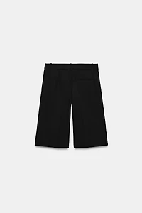 LONG PLEATED BERMUDA SHORTS
