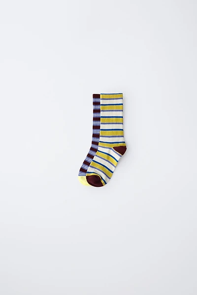 TWO-PACK OF STRIPED LONG SOCKS