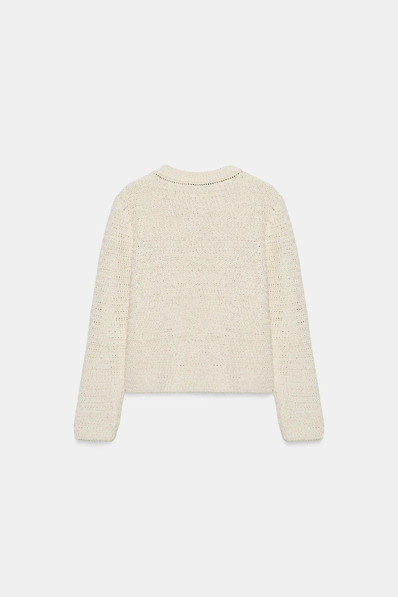 METALLIC THREAD CARDIGAN