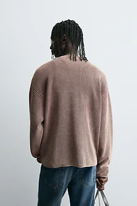 WAFFLE TEXTURED SWEATER