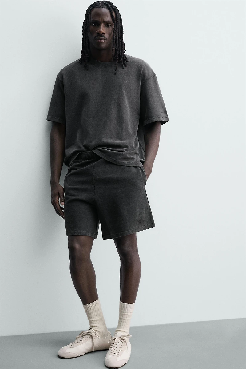 WASHED WAFFLE TEXTURE SHORTS