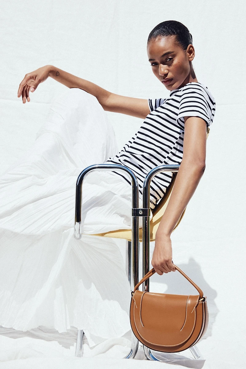 CANVAS TOPSTITCH CROSSBODY BAG