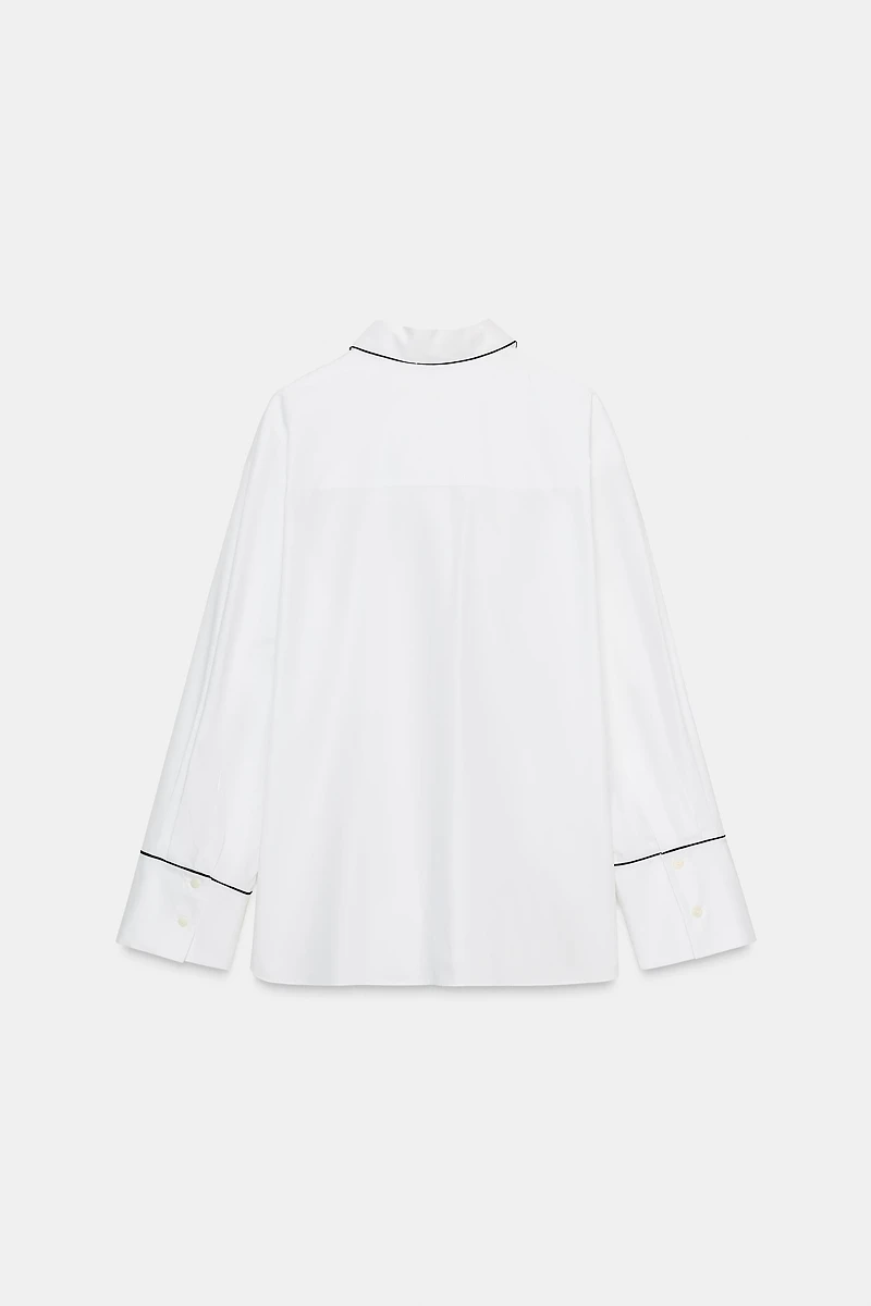 ZW COLLECTION CONTRAST POPLIN SHIRT