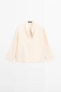 Flowing blouse with bib detail